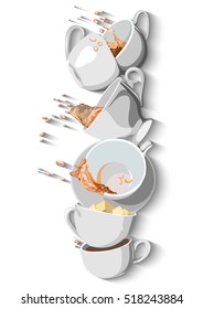 Coffee cups and Tea  set. Illustration eps10