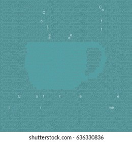 coffee cups and text blue background vector