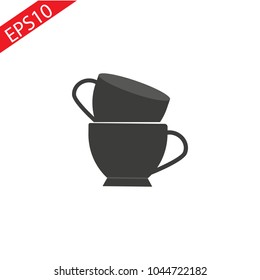 Coffee cups two tone logo vector.Coffee cups two tone logo vector.