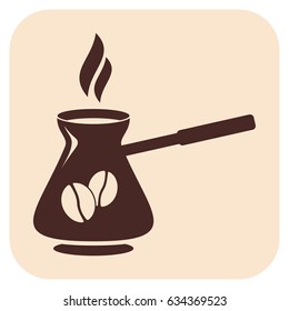 Coffee cups vector icons on a beige background