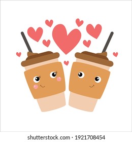 ilustración vectorial de diseño de caracteres bonitos de café