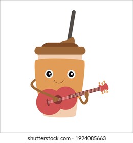 coffee cute character design template vector illustration