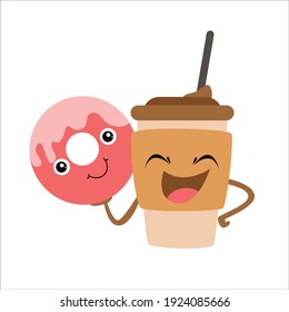 Kaffee-süße Zeichendesign-Vorlage, Vektorgrafik