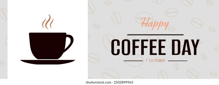 Coffee day banner background, beverage cup template for shops, cappuccino, Americano, espresso, mocha, latte