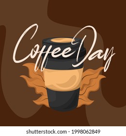 Coffee Day Event Poster Vector Illustration