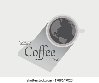 Coffee Day greeting card or background. vector illustration.