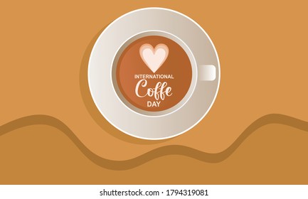 Coffee Day greeting card or background. vector illustration. Best design