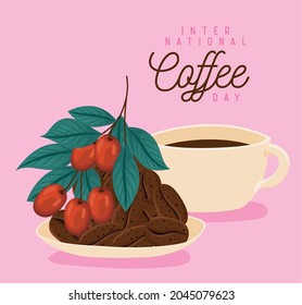 coffee day illustration with items