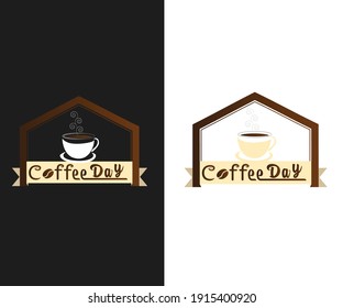 Logodesign für den Kaffeetag Zwei Formen
