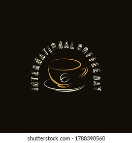Coffee day logo retro design. Perfect template for International Coffee Day