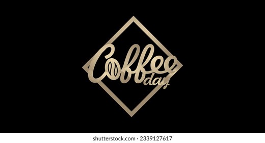 Coffee Day Text Effect Isolated on Dark Background
