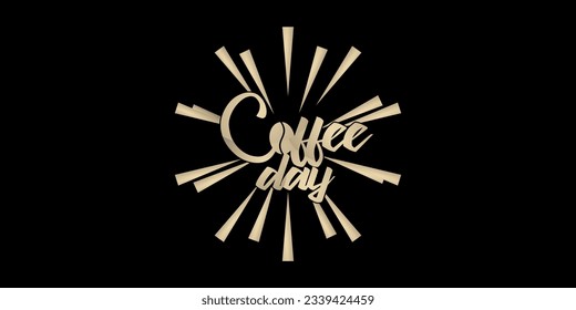 Coffee Day Text Effect Isolated on Dark Background