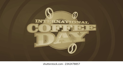 Coffee Day Text Effect Isolated on Dark Background