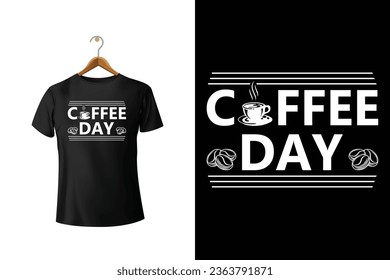 Diseño de camiseta para tipografía en el día del café