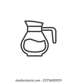 Icono de línea Decantador de café. signo de estilo lineal para concepto móvil y diseño web. Icono vectorial del contorno de la olla de café. Símbolo, ilustración del logotipo. Gráficos vectoriales