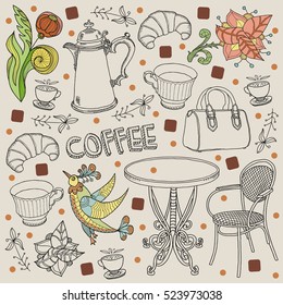 coffee. decorative background 
