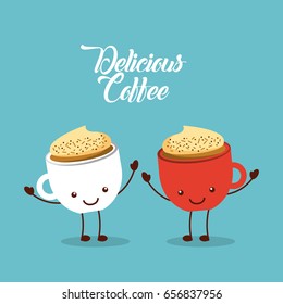 coffee delicious flat illustration