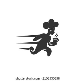 Coffee Delivery Chef Icon Illustration Brand Identity
