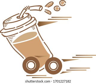 coffee delivery icon for every coffee service on easy and good looking