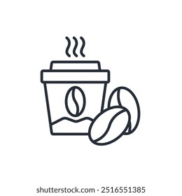 Coffee delivery icon. vector.Editable stroke.linear style sign for use web design,logo.Symbol illustration.