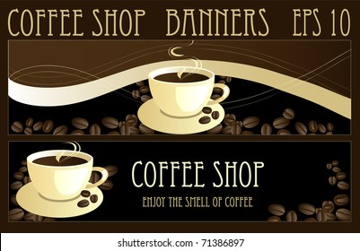 Coffee design banners, vector