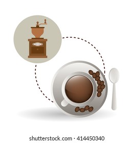 Coffee design. breakfast conceptl. white background