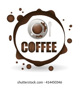 Coffee design. breakfast conceptl. white background