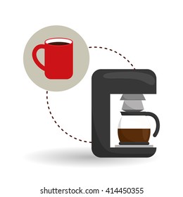 Coffee design. breakfast conceptl. white background
