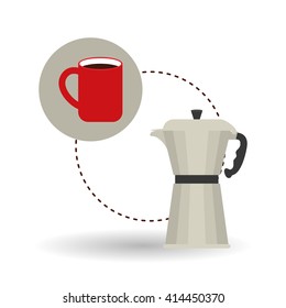 Coffee design. breakfast conceptl. white background
