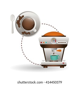 Coffee design. breakfast conceptl. white background