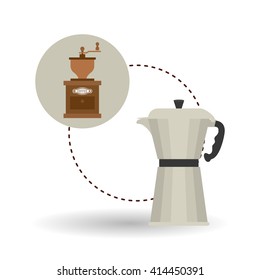 Coffee design. breakfast conceptl. white background