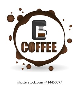 Coffee design. breakfast conceptl. white background