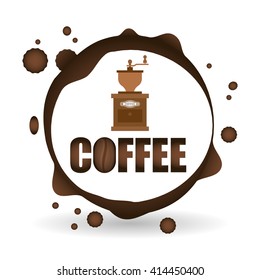 Coffee design. breakfast conceptl. white background