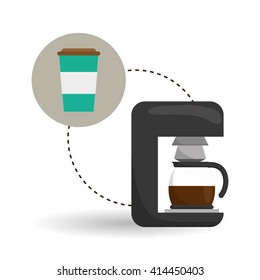Coffee design. breakfast conceptl. white background