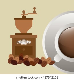 Coffee design. breakfast conceptl. white background