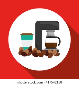 Coffee design. breakfast conceptl. white background