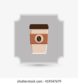 Coffee design. frame icon. White background, vector illustration