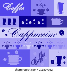 Coffee design icons set background 