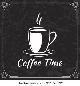 Coffee design with old vintage frame