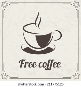 Coffee design with old vintage frame