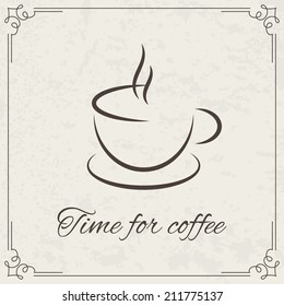Coffee design with old vintage frame