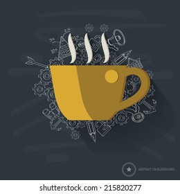 Coffee design on blackboard background,clean vector