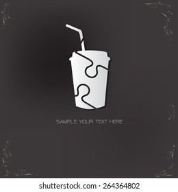Coffee design on old background,vector logo template