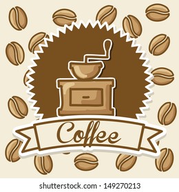 coffee design over beige background vector illustration 