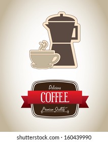 coffee design over beige background vector illustration