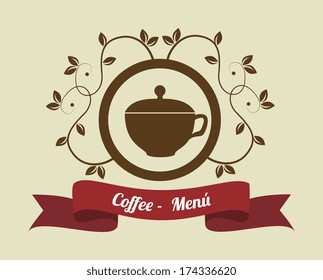 coffee design over beige   background vector illustration 