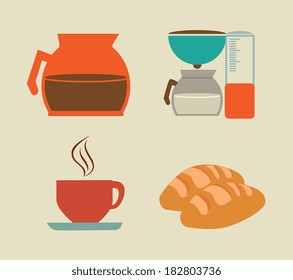 Coffee design over beige background, vector illustration