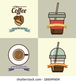 Coffee design over beige background, vector illustration