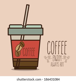 Coffee design over beige background, vector illustration