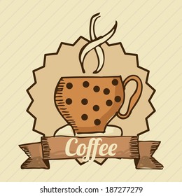 Coffee design  over beige background, vector illustration